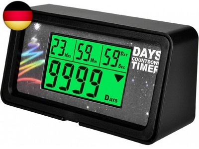 Backlight Digital 9.999 Tage Countdown-Timer Großes LCD-Display Countdown für d