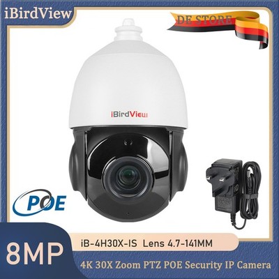 4K 8MP CCTV 30X Zoom PTZ Audio Sicherheit IP Kamera Outdoor Auto Tracking POE