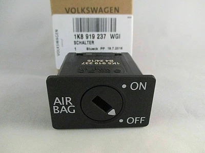 ORIGINAL VW Audi - 1K8919237  WGI -Schalter Airbag Deaktivierung ON/Off - Bild 1 von 2