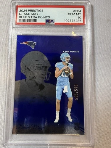 2024 Panini Prestige - Rookies Drake Maye #304 Xtra Points Blue /599 (RC) PSA 10