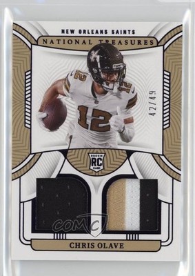 2022 National Treasures Rookie Dual Materials Purple 42/49 Chris Olave RC 1n4f