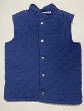 Janie And Jack Vest Size 5-6 Quilted Blue Button Front