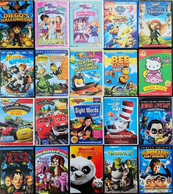 Kids, Family DVD Lot of 20 Films Diego, Paw Patrol, Holly Hobbie, Bee Movie +