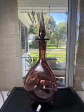 Beautiful Vintage Glass Decanter Possible Blenko 