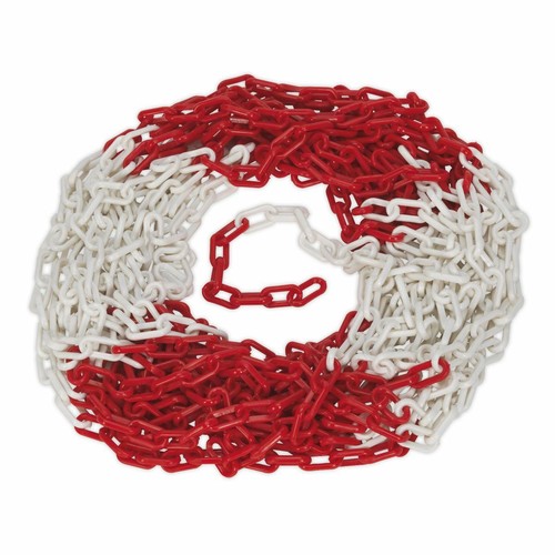 Sealey Safety Chain Red/White 25m x 6mm No Entry Barrier Safety Warning Parking - Picture 3 of 3