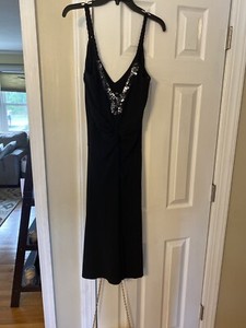 Bisou-Bisou-Women-s-Black-Faux-Wrap-Dress-Size-10