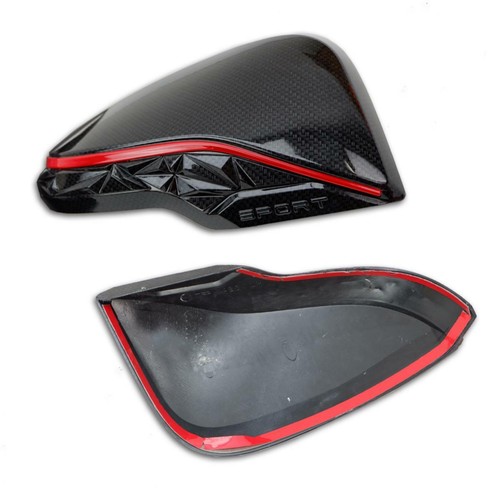Wing Side Mirror Cover Red Black Carbon Fits Toyota Hilux Revo Fortuner 2016 18 - Picture 6 of 7