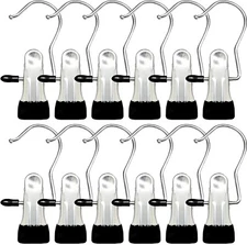 (12Pcs) Ganchos Para Colgar Ropa Con Clips Percha Para Botas Pinzas Para Rop...