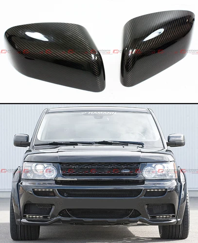 For 10-13 LAND RANGE ROVER SPORT LR4 CARBON FIBER SIDE MIRROR COVER CAPS OVERLAY
