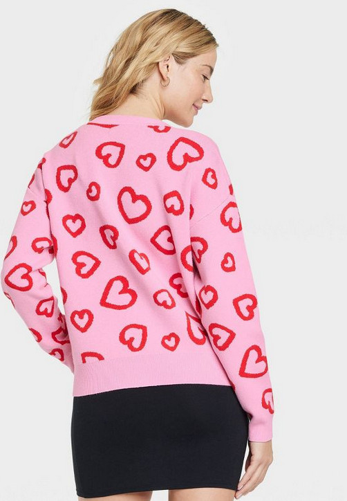TARGET Womenu0026#039;s Valentineu0026#039;s Day Graphic Cardigan, Pink Hearts,  NEW, Many Sizes | eBay