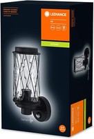 Ledvance Glas Wandleuchte Endura Classic E27 IP44 Mit Sensor Schwarz