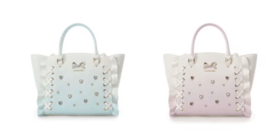 SAMANTHAVEGA Lace-up Heart Bijoux Gradient Bag Light Blue Lavendar folded wallet