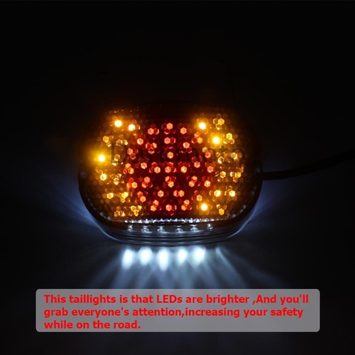 Red LED Rear Tail Light Brake Running Lamp Fit For Harley Touring Sportster Dyna - Picture 13 of 17