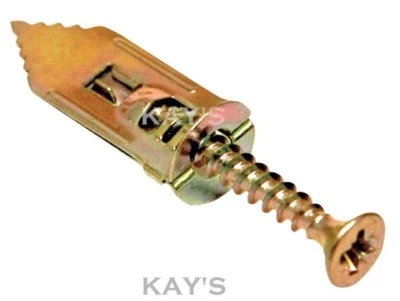 KAYFAST PLASTERBOARD CAVITY WALL FIXINGS HAMMER IN METAL ANCHOR PLUGS INCLUDING SCREWS