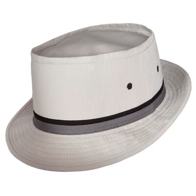 Packable Poplin Bucket Hat Lightweight Pork Pie Sun Hats Blue