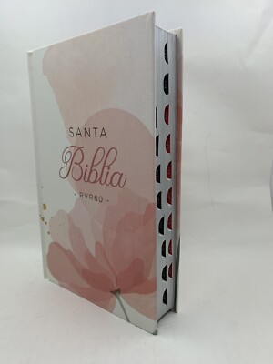 Biblia  REINA VALERA MUJER 1960 Letra Grande Tapa Dura Tela Flor Rosa Indices