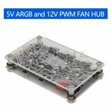 6-ways 5V ARGB and 12V PWM DC Fan Hub with Acrylic Case for ASUS/MSI 5V 3Pin LED