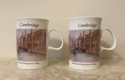 Dunoon Set Of 2 Tea Cups Coffee Mugs England The Parade Cambridge