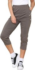 Ladies CHERRY BERRY CAPRI TROUSERS Women's Cropped 3/4 Elasticated Summer Pants