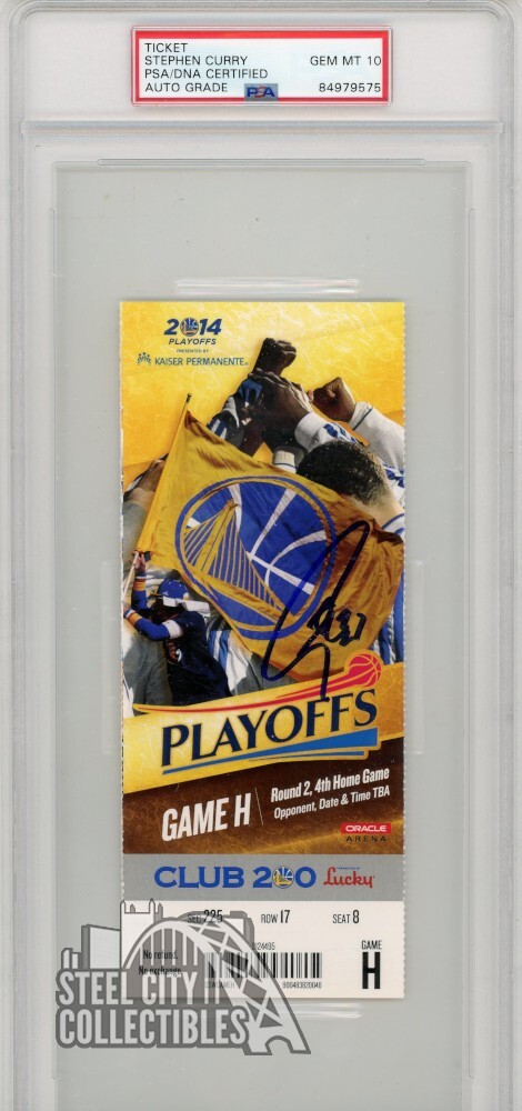 Stephen Curry Autographed 2014 NBA Round 2 Game H Ticket PSA/DNA 10