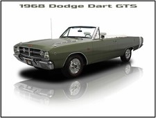 1968 Dodge Dart Gts Convertible Metal Sign 9x12 Free Shipping
