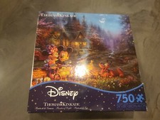 Disney Thomas Kinkade Mickey Minnie Sweetheart Campfire 750 PC Puzzle Brand New