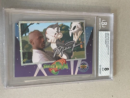 1996 Upper Deck MICHAEL JORDAN Space Jam DIE CUT Oversized CEL CARD BGS 8  5K PR