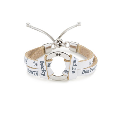 We Positive Armband Farbe Weiß Circle Glamour Leder CL009 Herren Damen 