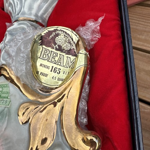 bottiglia decanter whisky floreale Jim Beam vintage in scatola - Foto 4 di 6