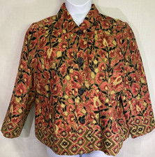 Rqt Women's Size 16 Fall Floral Shirt Jacket Cotton Blend Button Up Long Sleeve