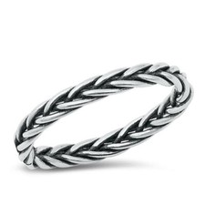 Cute Braided Wedding Weave Classic Ring New .925 Sterling Silver Band Sizes 4-10