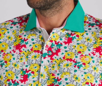 Puma Arnold Palmer Floral Golf Polo  White Glow/Pale Yellow #623954 Pick Size