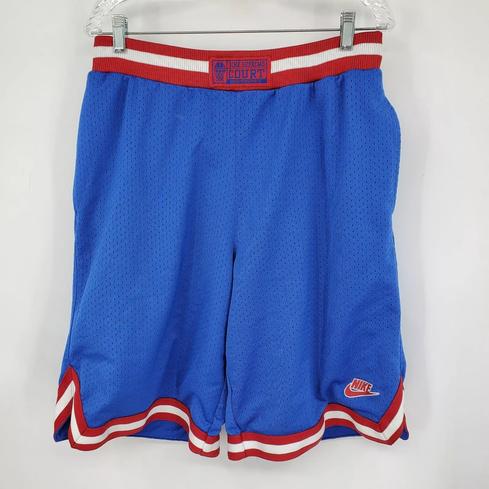 Short de basketball homme doublé bleu et rouge Nike Supreme Court Classics grand