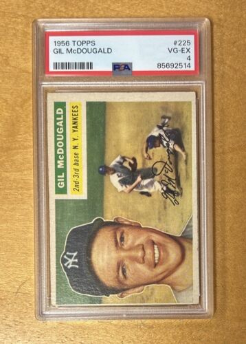 1956 Topps Baseball Gil McDougald New York Yankees Card #225 PSA 4 - 第 1/2 張圖片