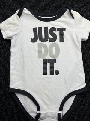 Just Do It Nike Baby Whole body Suit White Logo 9 Months