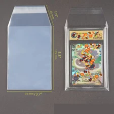 BGS Graded Card Sleeves 100 Sleeves for BGS & SGC Slabs & More Resealable Lip