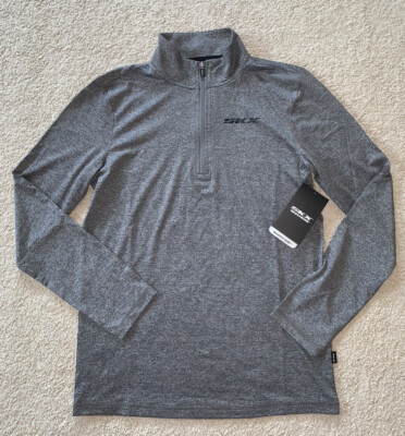 Skechers Skech Air Men’s S Quarter Zip Long Sleeve Performance Tee Shirt  Gray