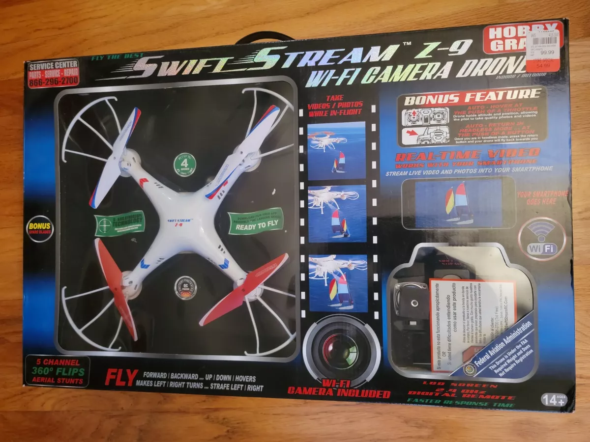 mister temperamentet tunnel Ballade Swift Stream White Z-9 Wifi Camera Remote Control Drone 2.4 GHz 5 channel |  eBay