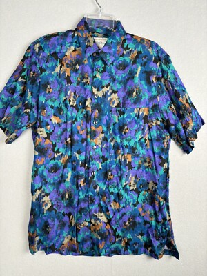 Vintage D accord Men s Shirt M Medium Geometric Rayon Luxury Edition USA 2732