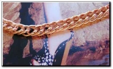 Solid Copper Anklet CA633G - 1/4 of an inch wide - Available in 8 to 12 inches