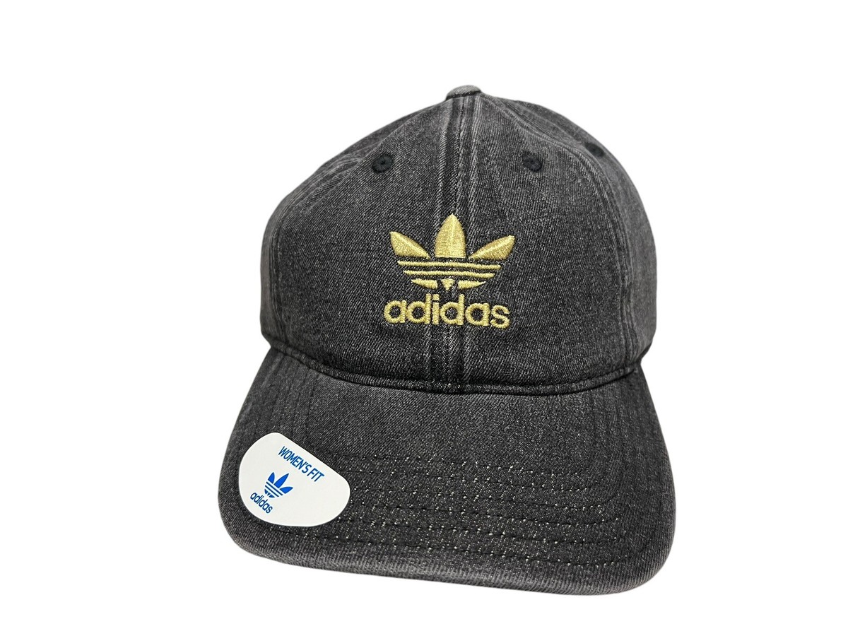 Adidas Womens Originals Relaxed Black Denim Gold Trefoil  display picture 2