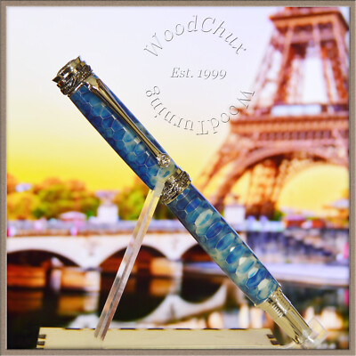 HandMade Writing Pen Ball Point Fountain Aluminum Matrix ART Pens SEE VIDEO 1090