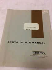 Kepco Instruction Manual Model JQE 6-10(M) Power Supply