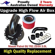 Upgrade High Flow Air Box,Filter&Intake Pipe Kit For Nissan Patrol GU Y61 3.0L