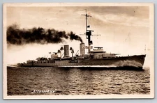 RPPC Kreuzel Koln German Warship WWII C1930's Postcard U22
