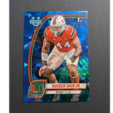 2024 Topps Bowman Univ Chrome Blue Sapphire 1st Bowman Rueben Bain Jr Miami #157