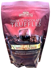 Copper Kettle Candy Company Dark Chocolates Sea Salt Truffles 16 Oz EXP 10/2026