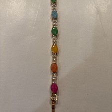 18 K Yellow Gold Plated Bracelet With Gemstones