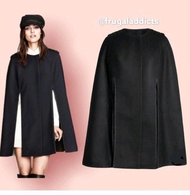 H&M Paris Autumn Collection Black Emblellishment Cape Size 4