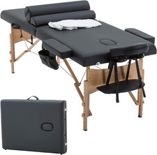 Table Massage Bed Spa Bed 73 Inch Heigh Adjustable 2 Folding Portable Massage Ta